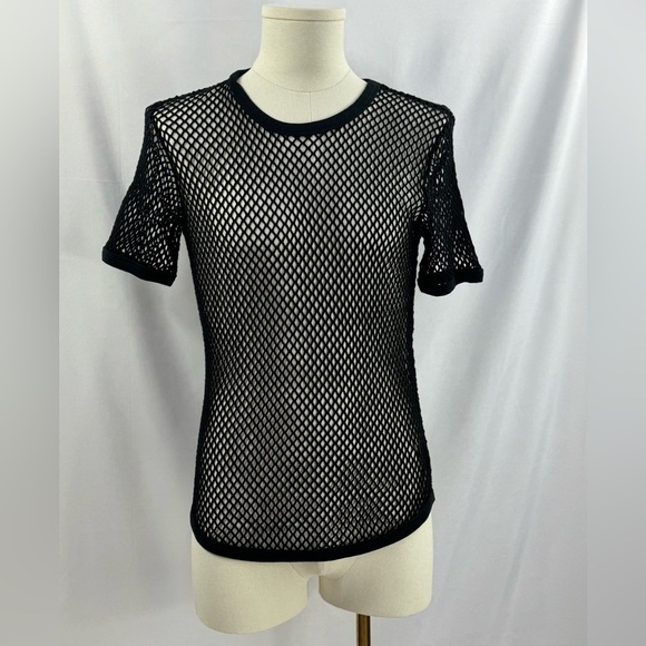 Armani Exchange Men's T-Shirt Mesh Fishnet Short Sleeves Hollow Out Tank Top - Picture 1 of 6